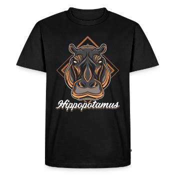 hippopotame - T-shirt Premium bio Homme - noir - Devant - Nico (187cm)