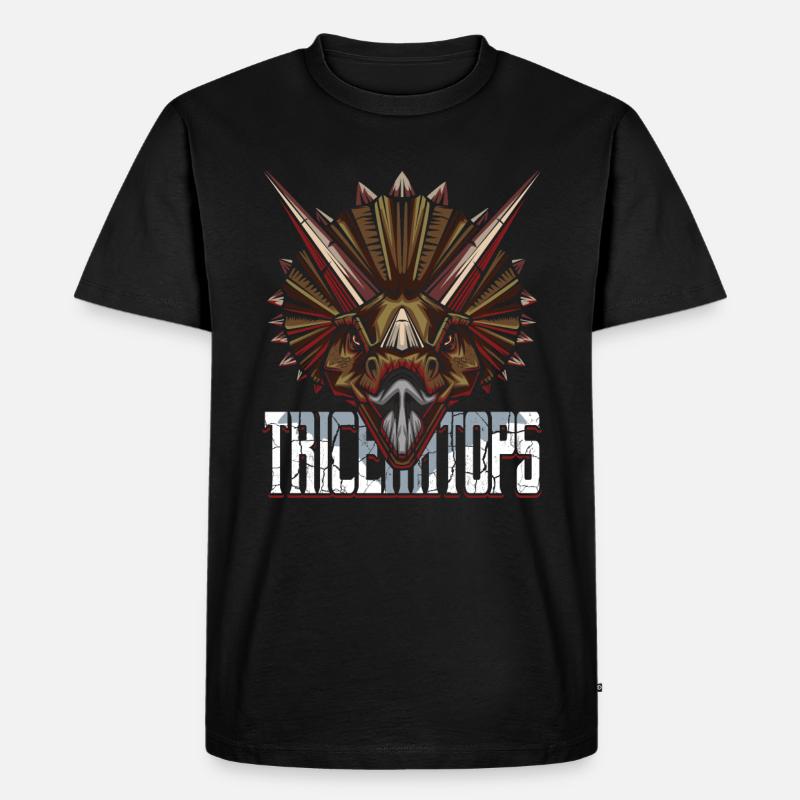 Triceratops - Männer Premium Bio T-Shirt - Schwarz