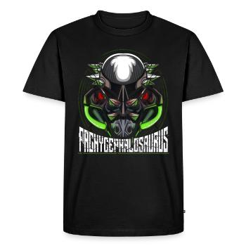 Cyborg Pachycephalosaurus Dinosaur Scifi - Men's Premium Organic T-Shirt - black - Front - Nico (187cm)