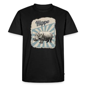 Hippopotame Hippopotames Hippopotame Hippopotame - T-shirt Premium bio Homme - noir - Devant - Nico (187cm)