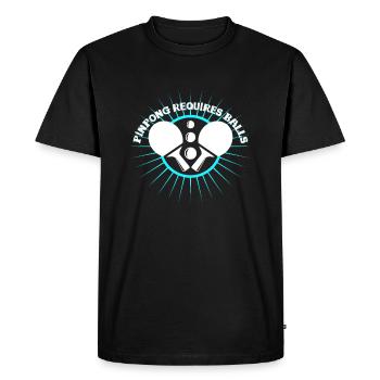 Ping-pong pun - Men's Premium Organic T-Shirt - black - Front - Nico (187cm)