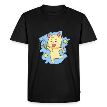 Birthday Cat Kawaii Party Celebration Kitty - Men's Premium Organic T-Shirt - black - Front - Nico (187cm)