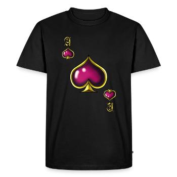 Carte de poker As de pique Costume d'Halloween drôle - T-shirt Premium bio Homme - noir - Devant - Nico (187cm)