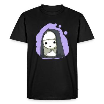 Horror nun - Men's Premium Organic T-Shirt - black - Front - Nico (187cm)