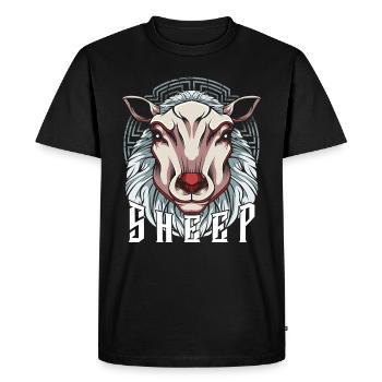 sheep - Men's Premium Organic T-Shirt - black - Front - Nico (187cm)