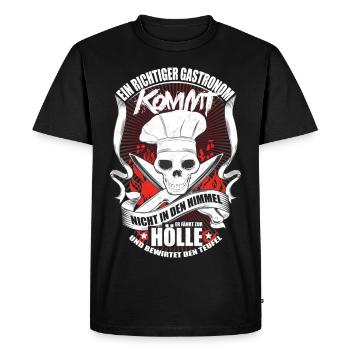 Gastronomie Gastronomie Cadeau - T-shirt Premium bio Homme - noir - Devant - Nico (187cm)