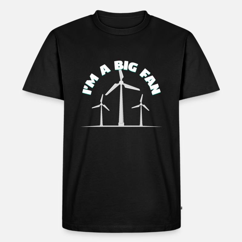 Windenergie - Männer Premium Bio T-Shirt - Schwarz