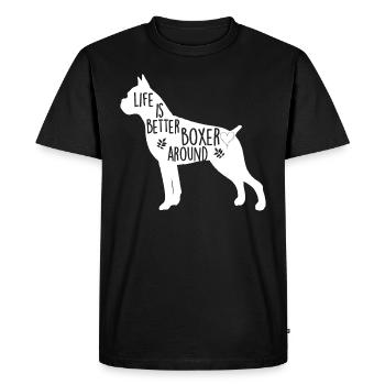 Boxer chien graphique pour les amoureux de chiens de combat blanc - T-shirt Premium bio Homme - noir - Devant - Nico (187cm)