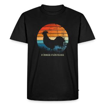 Chicken Whisperer Funny Farmer Farmer Chicken Vint - Men's Premium Organic T-Shirt - black - Front - Nico (187cm)