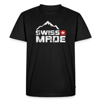 Swiss Made Suisse CH Suisse Suisse Suisse - T-shirt Premium bio Homme - noir - Devant - Nico (187cm)