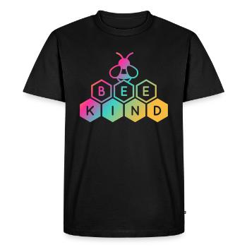 Be child, friendliness, diversity, humanity - Men's Premium Organic T-Shirt - black - Front - Nico (187cm)