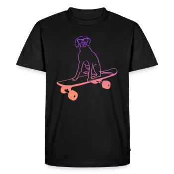 Skateboard Skating Funny Dog Skateboarder - T-shirt Premium bio Homme - noir - Devant - Nico (187cm)