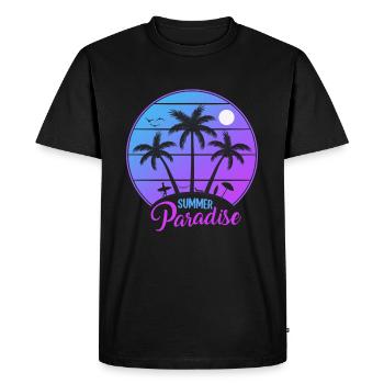 Summer Paradise Palm Beach - Men's Premium Organic T-Shirt - black - Front - Nico (187cm)