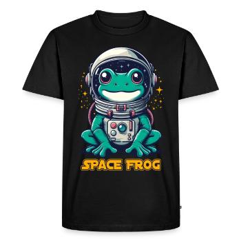 Grenouilles de l’espace Crapaud Astronaute Costume Astronomie Drôle - T-shirt Premium bio Homme - noir - Devant - Nico (187cm)