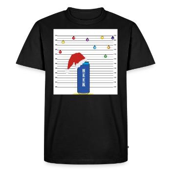 Noël avec de la bière Santa - T-shirt Premium bio Homme - noir - Devant - Nico (187cm)