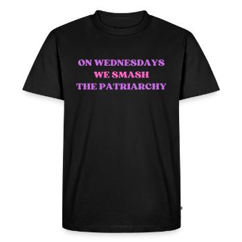 Le mercredi, nous brisons le patriarcat - T-shirt Premium bio Homme - noir - Devant - Nico (187cm)