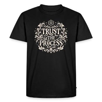 Trust the process - Men's Premium Organic T-Shirt - black - Front - Nico (187cm)