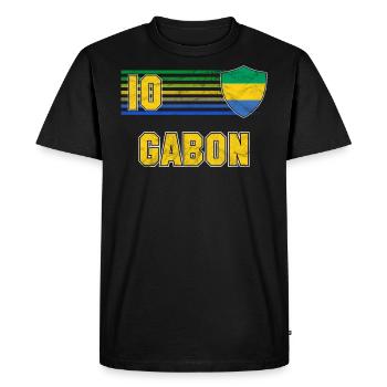 Gabon - T-shirt Premium bio Homme - noir - Devant - Nico (187cm)