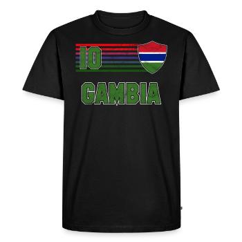 Gambie - T-shirt Premium bio Homme - noir - Devant - Nico (187cm)