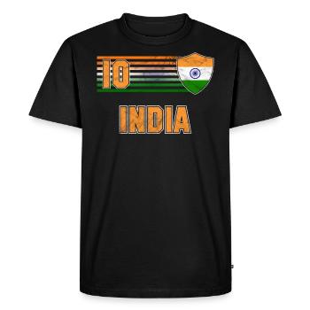India - Men's Premium Organic T-Shirt - black - Front - Nico (187cm)