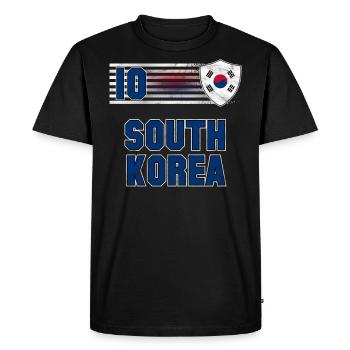 South Korea - Men's Premium Organic T-Shirt - black - Front - Nico (187cm)