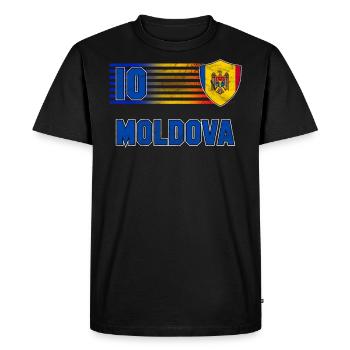 Moldavie - T-shirt Premium bio Homme - noir - Devant - Nico (187cm)