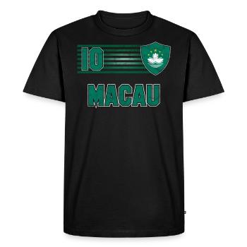 Macau - Men's Premium Organic T-Shirt - black - Front - Nico (187cm)