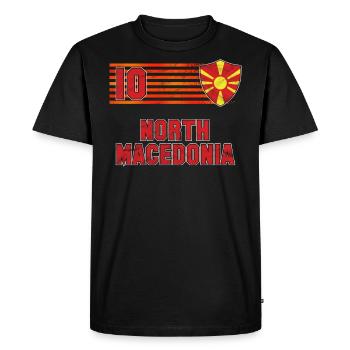 North Macedonia - Men's Premium Organic T-Shirt - black - Front - Nico (187cm)
