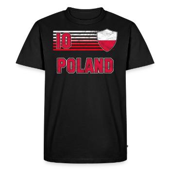 Pologne - T-shirt Premium bio Homme - noir - Devant - Nico (187cm)