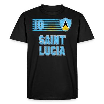 Sainte-Lucie - T-shirt Premium bio Homme - noir - Devant - Nico (187cm)