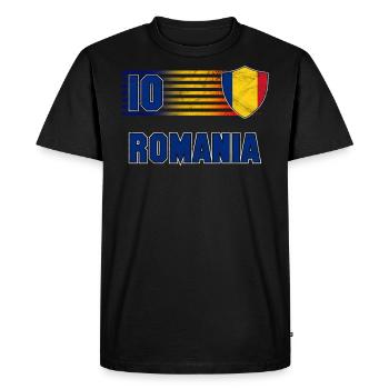 Roumanie - T-shirt Premium bio Homme - noir - Devant - Nico (187cm)