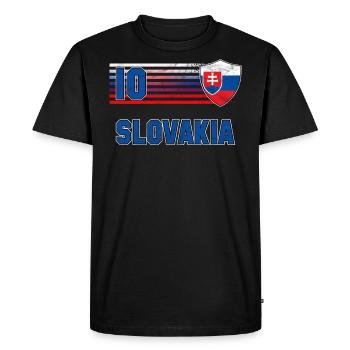 Slovakia - Men's Premium Organic T-Shirt - black - Front - Nico (187cm)