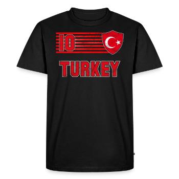 Turkey - Men's Premium Organic T-Shirt - black - Front - Nico (187cm)
