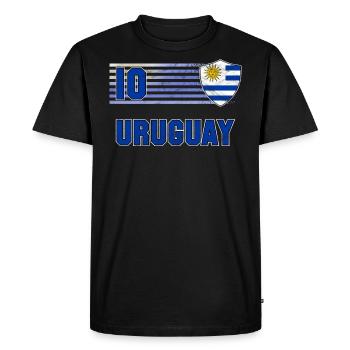 Uruguay - T-shirt Premium bio Homme - noir - Devant - Nico (187cm)