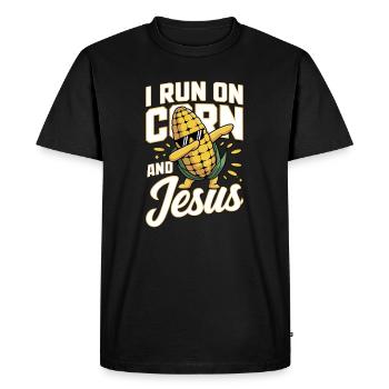 Maïs Jésus Foi Christ Maïs en épi - T-shirt Premium bio Homme - noir - Devant - Nico (187cm)