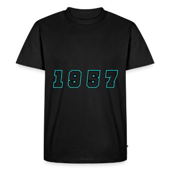 Numéro de l’année 1957 - T-shirt Premium bio Homme - noir - Devant - Nico (187cm)