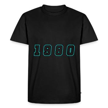 1980 Year Number - Men's Premium Organic T-Shirt - black - Front - Nico (187cm)