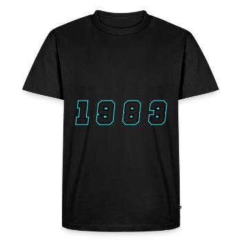 Numéro de l’année 1983 - T-shirt Premium bio Homme - noir - Devant - Nico (187cm)