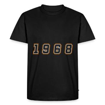 Numéro de l’année 1968 - T-shirt Premium bio Homme - noir - Devant - Nico (187cm)