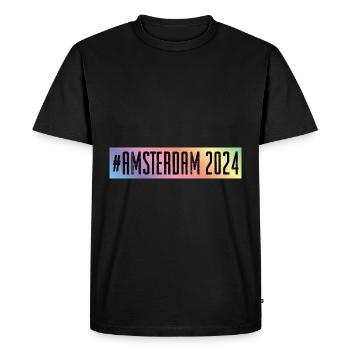 Amsterdam 2024 Colorful - Men's Premium Organic T-Shirt - black - Front - Nico (187cm)