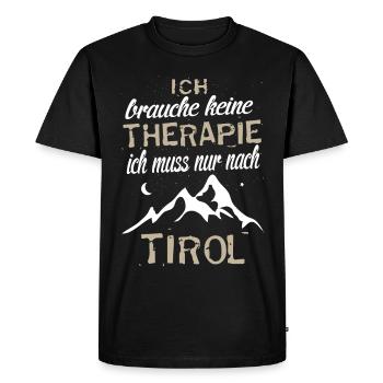 Tirol - Männer Premium Bio T-Shirt - Schwarz - Vorne - Nico (187cm)