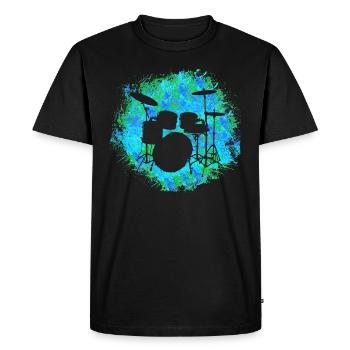 Drum instrument drummer music gift - Men's Premium Organic T-Shirt - black - Front - Nico (187cm)
