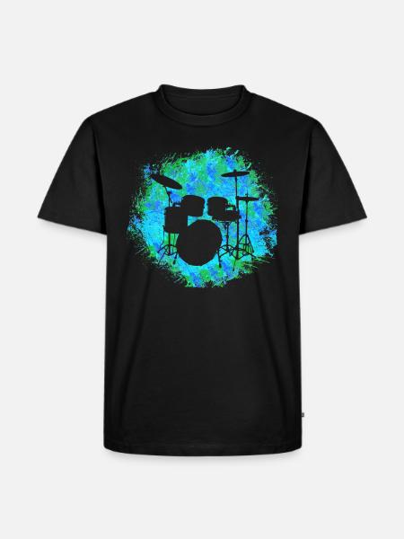 Schlagzeug Instrument Schlagzeuger Musik Geschenk - Männer Premium Bio T-Shirt - Schwarz