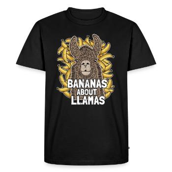 Crazy About Lamas I Bananas About Llamas - T-shirt Premium bio Homme - noir - Devant - Nico (187cm)