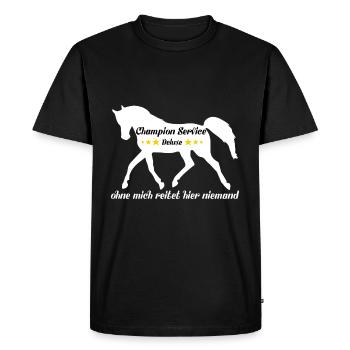 Champion Service Team without me..... - Men's Premium Organic T-Shirt - black - Front - Nico (187cm)