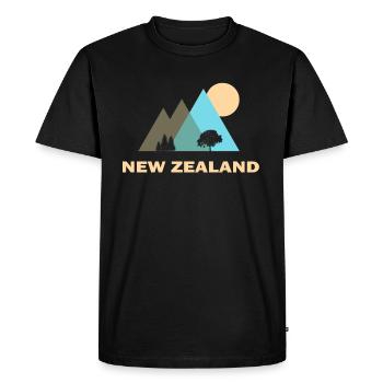 Cadeau montagnes néo-zélandaises - T-shirt Premium bio Homme - noir - Devant - Nico (187cm)