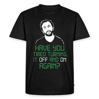 have you tried turning it off and on again - Men's Premium Organic T-Shirt - black - Front - Nico (187cm)