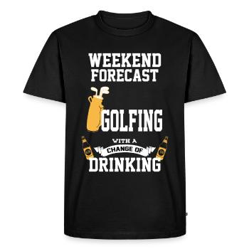 Golfing With A Chance Of Drinking - Men's Premium Organic T-Shirt - black - Front - Nico (187cm)