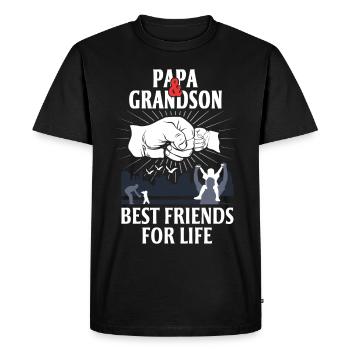 Papa And Grandson Best Friends For Life - Men's Premium Organic T-Shirt - black - Front - Nico (187cm)