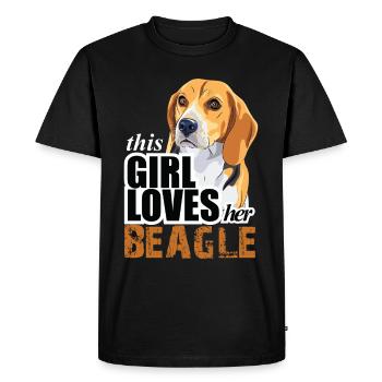 thIs gIrl loves her beagle - Men's Premium Organic T-Shirt - black - Front - Nico (187cm)